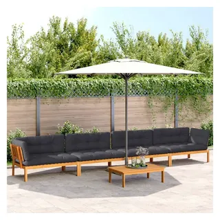 vidaXL Garten-Sofagarnitur 5-tlg. Braun
