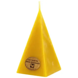 100% Bienenwachs Pyramidenkerze 140/60 mm, KERZENFARM HAHN, Brenndauer 15h
