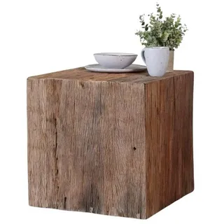 baario Couchtisch Altholz Couchtisch GASCOG, rustikal massiv recyceltes Treibholz 45x45cm braun