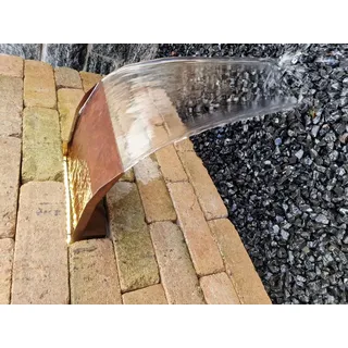 Wasserfall Set 30 cm langer Auslauf max Fallhöhe 1 mtr. Cortenstahl Roststahl