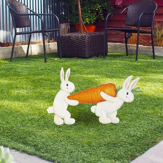 Gartenstecker Ostern Garten Hasen Deko Osterdeko für Draußen Frühling Modern Osterhase Außen Osterdeko Outdoor Osterdekoration Frühlingsdeko Hasen Figuren Deko Groß (D1)