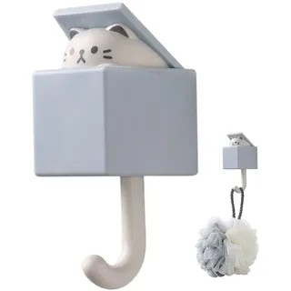 astound Katzenhaken zum Aufhängen - Wandhaken mit Cartoon-Katze, frei einziehbar - Gebrauchshaken strapazierfähig für Kinderzimmer/Badezimmer/Schlafzimmer/Küche Wanddekorationen