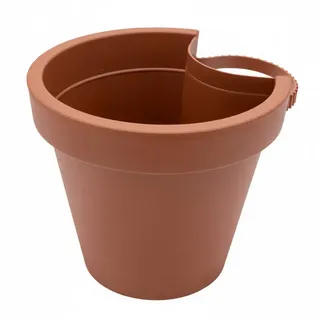 Spetebo Fallrohr Blumentopf 24 x 21 cm Terracotta