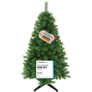 RS Trade Künstlicher Weihnachtsbaum 1101 Colorado 150 cm in Grün mit Metallständer, Christbaum künstlich, Kunsttannenbaum, Klappsystem, schwer entflammbar, einfacher Aufbau, für Allergiker geeignet