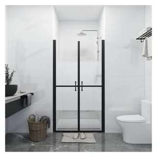 vidaXL Duschtür links 81 x 190 cm schwarz ESG