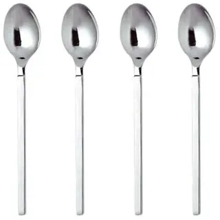 Alessi 4180/9S4 Dry Set bestehend aus vier Mokkalöffeln - Edelstahl 18/10 glänzend poliert mit mattiertem Griff