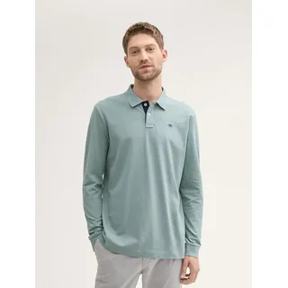 Tom Tailor Basic Contrast Langarm-polo Grey Mint 3XL
