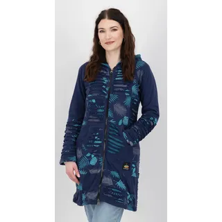 DEPROC activ Fleecejacke DEPROC ACTIVE "Patchwork NUNAVUT LONG WMN", Damen, Gr. 36 (S), blau (schwarz navy), Fleece, 100% Baumwolle, hüftbedeckend, Jacken Fleecejacke, auch in Großen Größen erhältlich