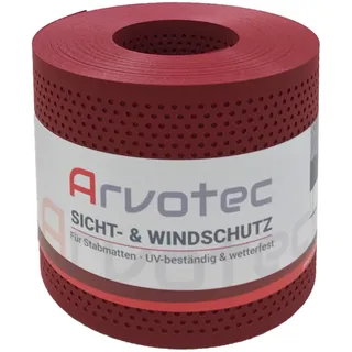 Arvotec Sichtschutzstreifen 'Exclusive' rot gelocht 2500 x 19 cm, für Stabmattenzaun