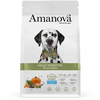 Amanova Super Premium 100% natürliches trockenes Hundefutter für Erwachsene - 10 kg - Frisches Kaninchenfleisch - Getreidefrei - Hypoallergen - Grausamkeitsfrei