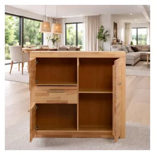 bv-vertrieb Kommode Hochkommode 3 Türen 1 Schubkasten Sideboard Kernbuche teilmassiv #1428