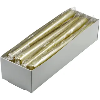 12 Spitzkerzen Gold 240 x 22 mm Leuchterkerzen Stabkerzen Gies Kerzen