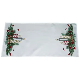 texpot Tischdecke Tischläufer Stickerei Adventsgesteck Winter Weihnachten Advent (1-tlg) weiß rechteckig | 40 cm x 85 cm