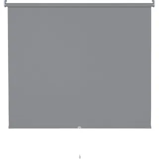Verdunkelungsrollo Springrollo Mittelzugrollo 13 Farben klemmfix Rollo ohne Bohren Breite 62-202 cm Höhe 180 cm Fenster Vorhang blickdicht verdunkelnd klemmbar Klemmträger (152 x 180 cm / Dunkelgrau)