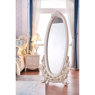 JVmoebel Spiegel Bodenspiegel im Wohnzimmer Holz Klassisch White ein Neuer Luxus (1-St., 1x Bodenspiegel), Made in Europa weiß