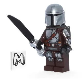 LEGO Star Wars The Mandalorian (Din Djarin / Mando) Minifigure - with Silver Beskar Armor and Cape