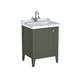 Vitra Valarte Waschtisch-Möbel-Set 65803 64,5x53x88cm, links, Korpus Vintage grün/Waschtisch weiß hochglanz