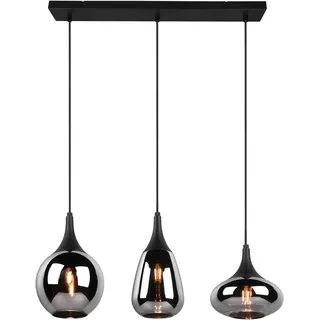 Trio Lumina 3-flg. 69 cm eckig schwarz matt