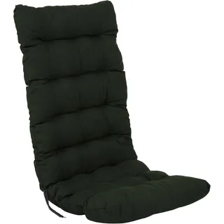 PATIO Hochlehner Auflage grün Milos 120 x 50 Sitzauflage Gartenstuhl Stapelstuhl mit Schnüren Stoffgürtel Stuhlpolster