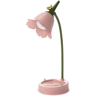 Led-tischlampe, Touch-bedienung, Blumenform, Nachtlicht, Usb-anschluss, Dimmbar, Rosa