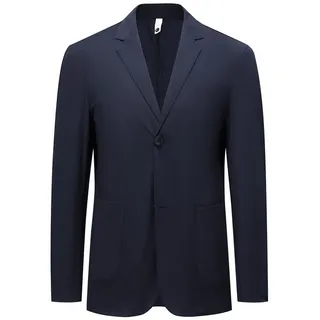 Allthemen Sweatsakko Herren sportliche Anzugjacke mit Revers leichte dünne Sommerjacke blau 48