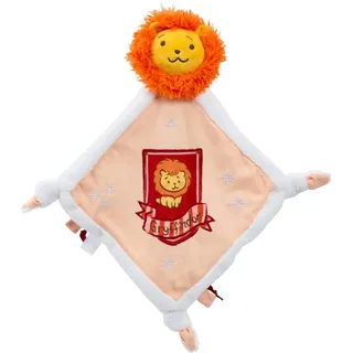 Rainbow Designs Harry Potter Gryffindor Schmusetuch für Neugeborene - Weiche Plüsch-Schmusetuch mit Löwenkopf und Wappen - Baby Kuscheldecke mit geknoteten Ecken & taktilen Tags