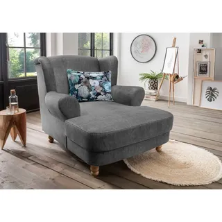 Home affaire Loveseat Tassilo Big Mega Ohrensessel, viel Platz und bequem, Breite 121cm grau