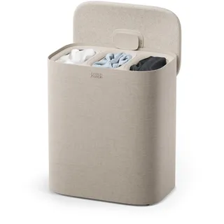 Joseph Joseph Tota 2 Trio 90L Wäschekorb mit 3 Fächern Helles Taupe