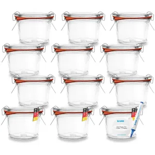 Flaschenbauer kleines Sturzglas 80ml verwendbar als Mini Eimachglas, Marmeladenglas, Vorratsglas, Konservenglas 12 Stück Inklusive Etikett - Made in Germany