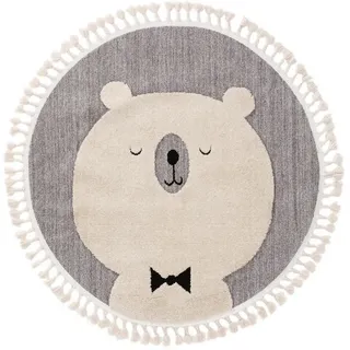 Lytte Kinderteppich Momo Grau, ø 120 cm, - Teppich Kinderzimmer