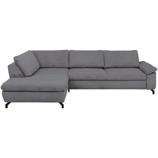 Beldomo Style Ecksofa Sense, Anthrazit, Metall, 3-Sitzer, Ottomane links, L-Form, 291x197 cm, Goldenes M, Typenauswahl, Fußauswahl, Stoffauswahl, seitenverkehrt erhältlich, individuell planbar, Wohnzimmer, Sofas & Couches, Wohnlandschaften, Ecksofas