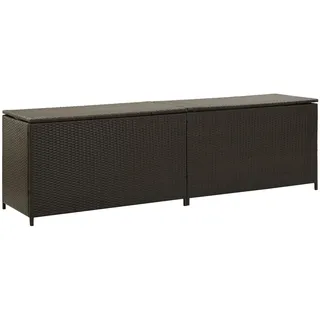 Hoodmeel Gartenbox Wasserdicht XXL Polyrattan Auflagenbox XXL Kissenbox Gartentruhe Gartenbox Rattan mit Innenplane-Braun-200 x 50 x 60 cm