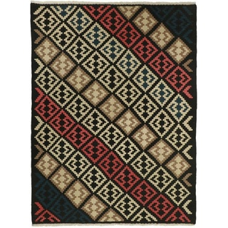 Orientteppich Kelim Fars 150x198 Handgewebter Orientteppich / Perserteppich, Nain Trading, rechteckig, Höhe: 4 mm schwarz