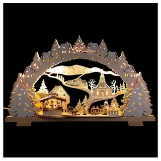 Tietze Erzgebirgsdesign Schwibbogen Schwibbogen Grillhütte verschneit (53x31cm) von Tietze Erzgebirgsdesig