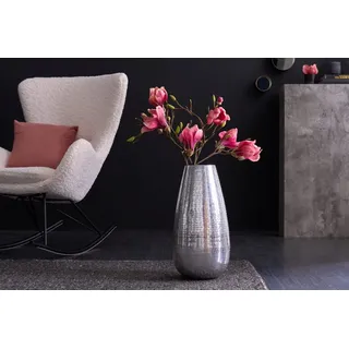 riess-ambiente Bodenvase ORIENT 50cm silber (1 St), Deko · Blumen · Hammerschlag Design · Metall silberfarben