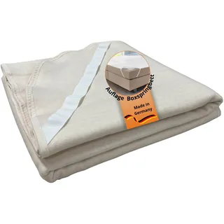 sleepling Molton Boxspringbett Schoner 200x200 cm, 100% Baumwolle, Matratzenauflage 200x200cm, Atmungsaktiver Boxspringbezug, Eckgummis, Rutschfest, Made in Germany, OEKO-TEX 100, Kochfest bis 95 Grad