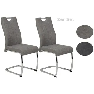 Hela Freischwinger Textil grau 2er Set