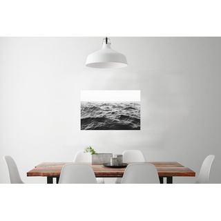 MuchoWow Poster Meer - Wasser - Natur - Schwarz und weiß, (1 St), Wandbild, Deko, Schlafzimmer, Wohnzimmer, Qualitätsdruck Dickes Papier bunt 90 cm x 60 cm