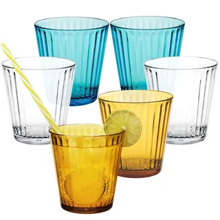 6x Campingglas Acryl 360ml bunt Trinkglas Kunststoff Garten Picknick Becher
