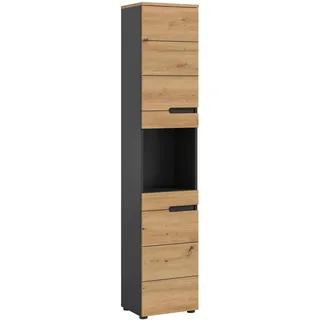 xonox.home Canu Hochschrank 38 x 193 cm Basalt/Eiche Artisan Holz