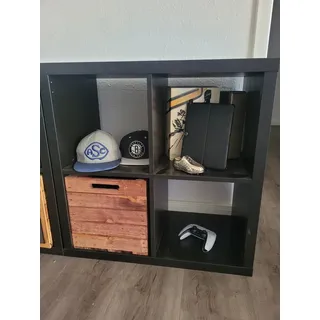 Kistenkolli Altes Land Allzweckkiste Holzkiste Vintage Ocker Regalkiste Holzbox passend für Ikea Kallax (Spar-Set) braun