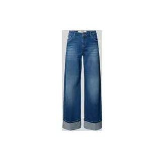Wide Leg Jeans mit Umschlag Modell 'P8', Blau, 27