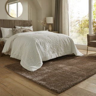 Hochflor-Teppich FLAIR RUGS "Velvet" Teppiche Gr. B/L: 160 cm x 230 cm, 40 mm, 1 St., grau (taupe) Schlafzimmerteppiche
