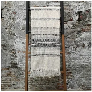 Wiladu Tagesdecke Tagesdecke Dempa Wiladu Decke 130x170 cm aus Baumwolle weiß schwarz weiß