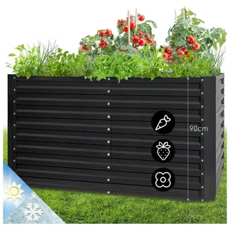 Blumfeldt High Grow Straight Hochbeet 200 x 90 x 100 cm Schwarz