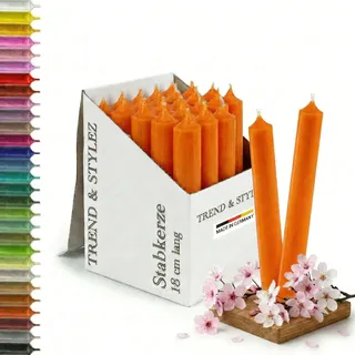 Kerzenfarm Hahn Stabkerzen 180/22 mm 25 St. Orange