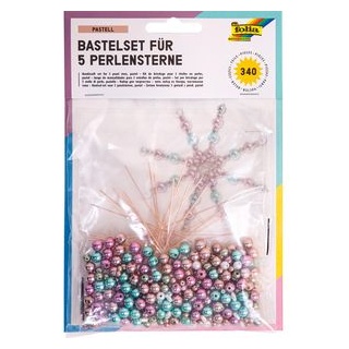 Folia Bastelset Perlensterne-Set, Pastell, 340-teilig, farbig sortiert, ab 8 Jahre