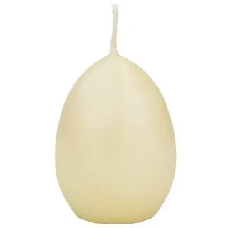 INNA-Glas Formkerze Osterei Kerze LEONITA, creme, 6cm, 4,5cm, 7h - Made in Germany weiß