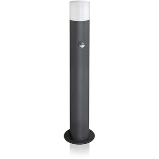 LED Universum Wegeleuchte mit Bewegungsmelder Höhe 60cm rund anthrazit IP44 inklusive Leuchtmittel E27 austauschbar | Gartenlampe Pollerleuchte Außenstehleuchte Sockelleuchte Wegbeleuchtung Terrasse