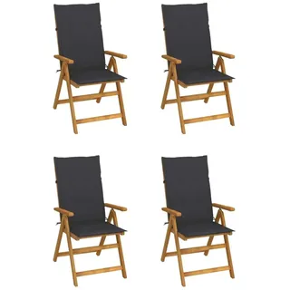 vidaXL Hochlehner Gartenstuhl 69 x 69 x 111 cm braun 4 St.